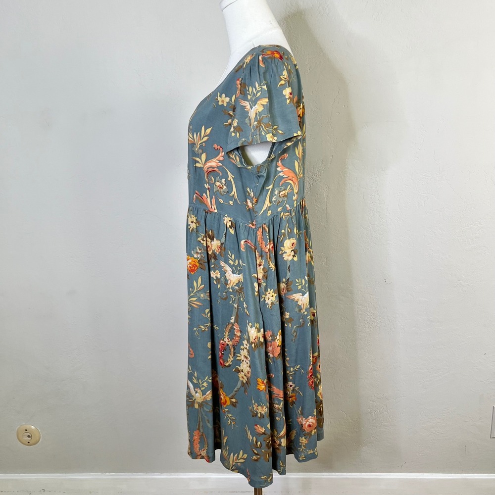 Denim & Supply Ralph Lauren Dress Floral Button Front Women Size Large Blue Boho - Picture 2 of 9
